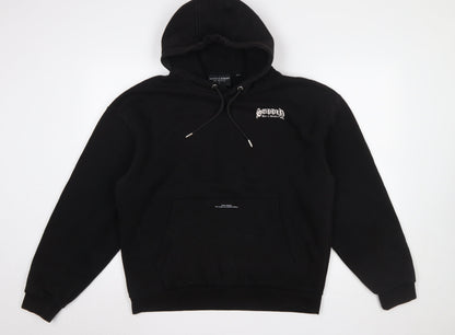 Mens UK Size S Supply & Demand Black Pullover Hoodie