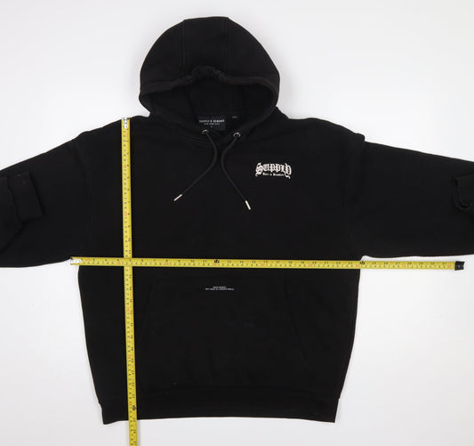 Mens UK Size S Supply & Demand Black Pullover Hoodie