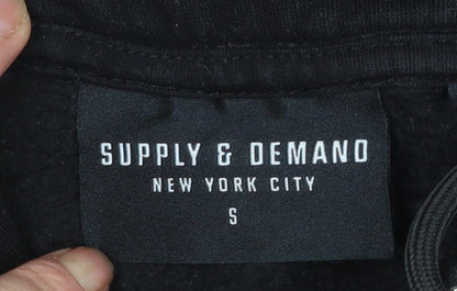 Mens UK Size S Supply & Demand Black Pullover Hoodie