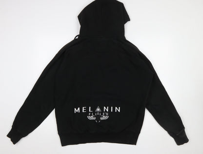 Mens UK Size L Melanin Floe's Black Pullover Hoodie