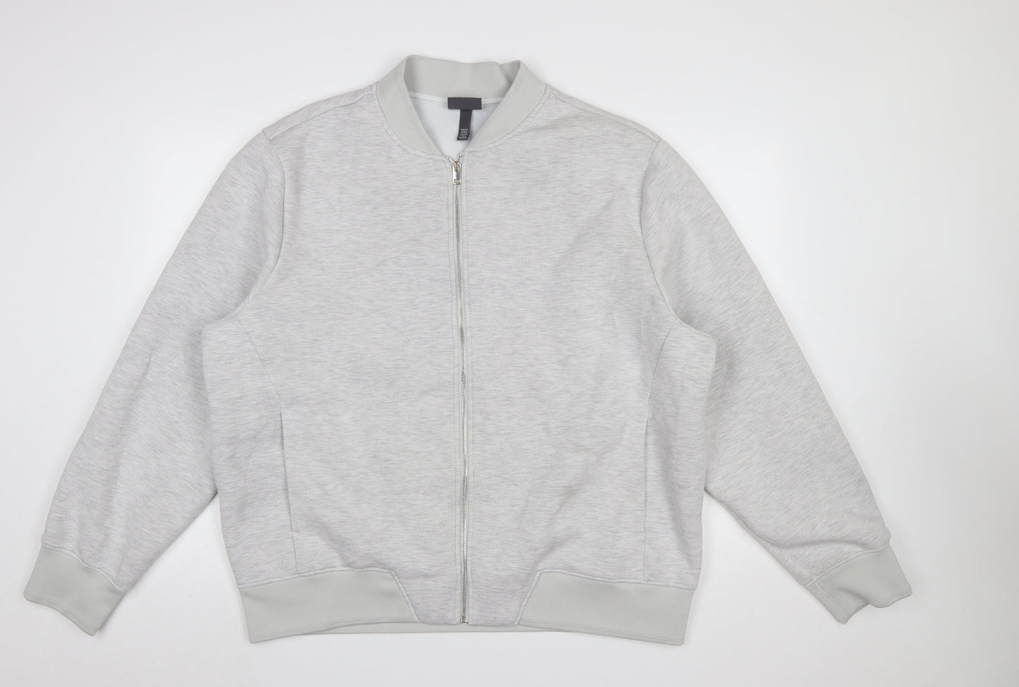 Mens UK Size 2XL H&M Grey Full Zip Sweatshirt