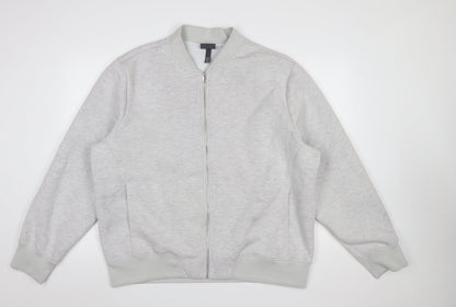 Mens UK Size 2XL H&M Grey Full Zip Sweatshirt