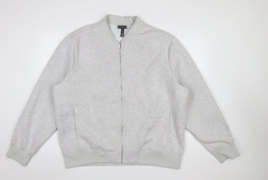 Mens UK Size 2XL H&M Grey Full Zip Sweatshirt