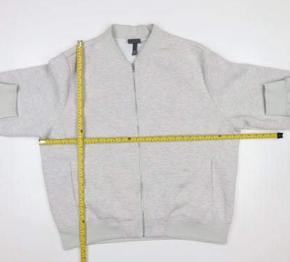 Mens UK Size 2XL H&M Grey Full Zip Sweatshirt
