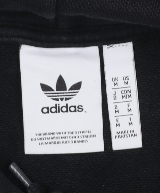 Mens UK Size M adidas Black Pullover Hoodie