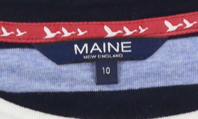 Womens UK Size 10 Maine New England Multicoloured Basic T-Shirt