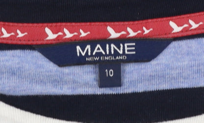 Womens UK Size 10 Maine New England Multicoloured Basic T-Shirt