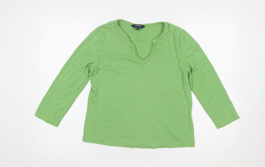 Womens UK Size 12 Maine New England Green Basic T-Shirt
