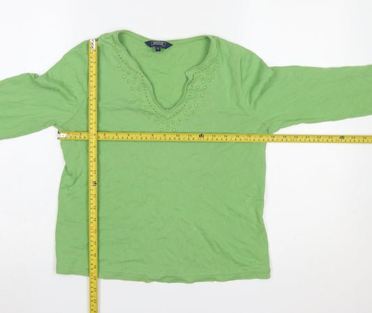 Womens UK Size 12 Maine New England Green Basic T-Shirt