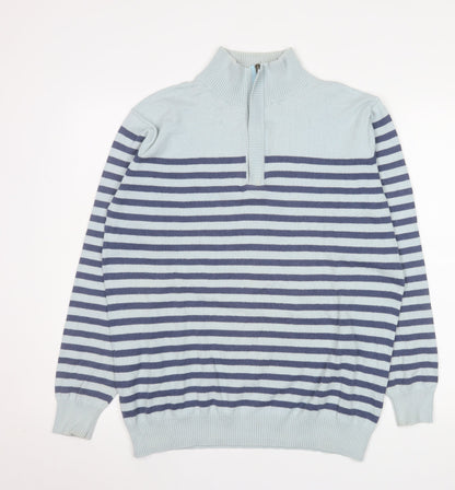 Mens UK Size M Woolovers Blue 1/2 Zip Sweatshirt