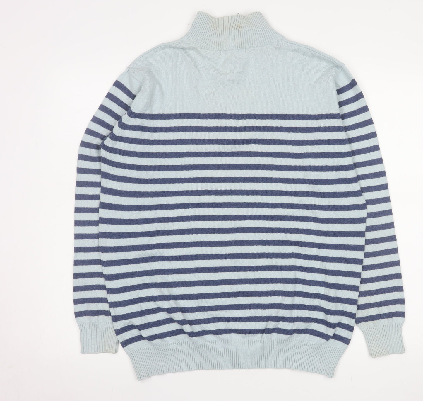 Mens UK Size M Woolovers Blue 1/2 Zip Sweatshirt