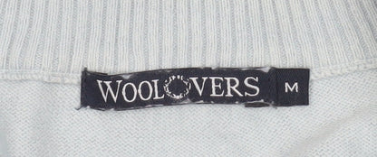 Mens UK Size M Woolovers Blue 1/2 Zip Sweatshirt