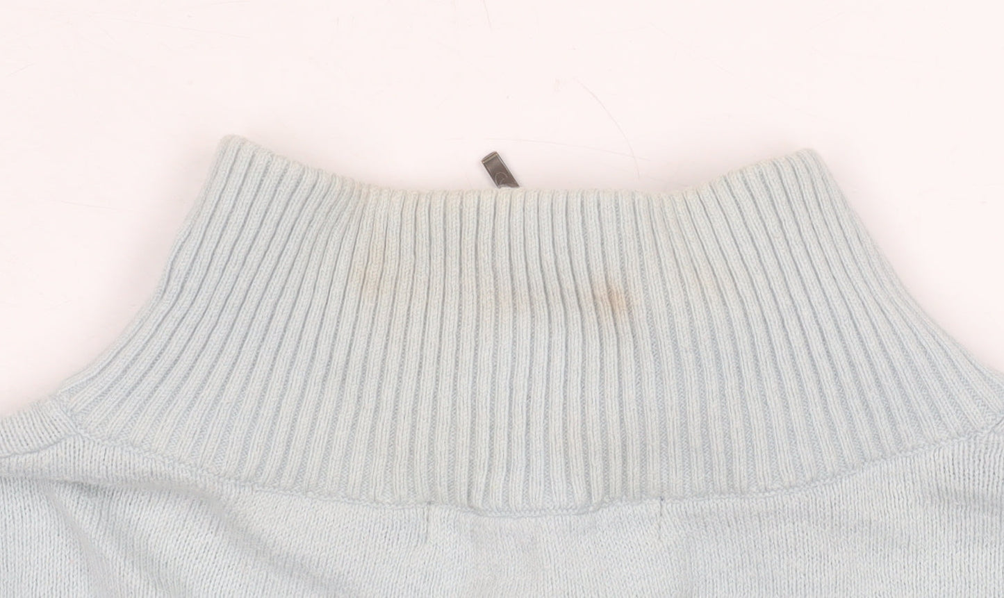 Mens UK Size M Woolovers Blue 1/2 Zip Sweatshirt