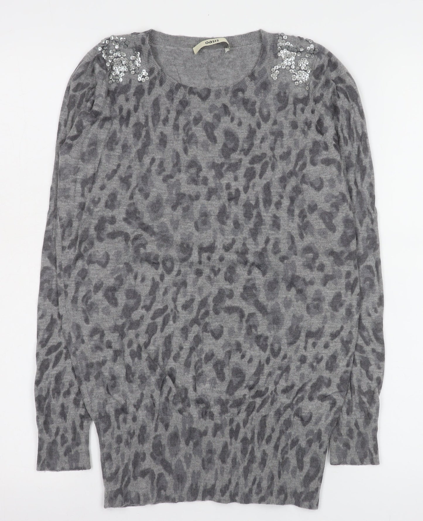 Womens UK Size S Oasis Grey Basic Blouse