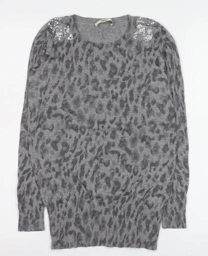 Womens UK Size S Oasis Grey Basic Blouse