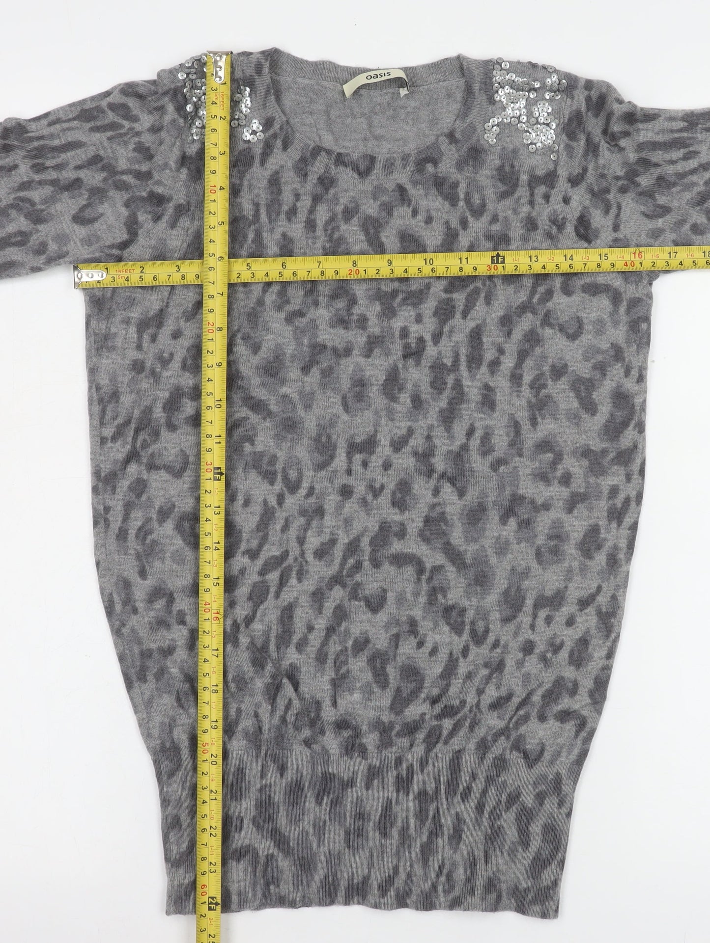 Womens UK Size S Oasis Grey Basic Blouse