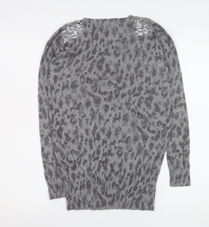 Womens UK Size S Oasis Grey Basic Blouse