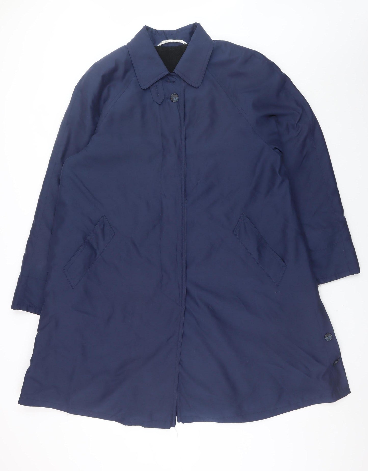 Womens UK Size 12 Marks and Spencer Blue Overcoat