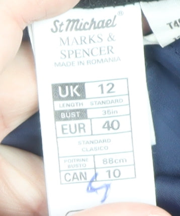 Womens UK Size 12 Marks and Spencer Blue Overcoat