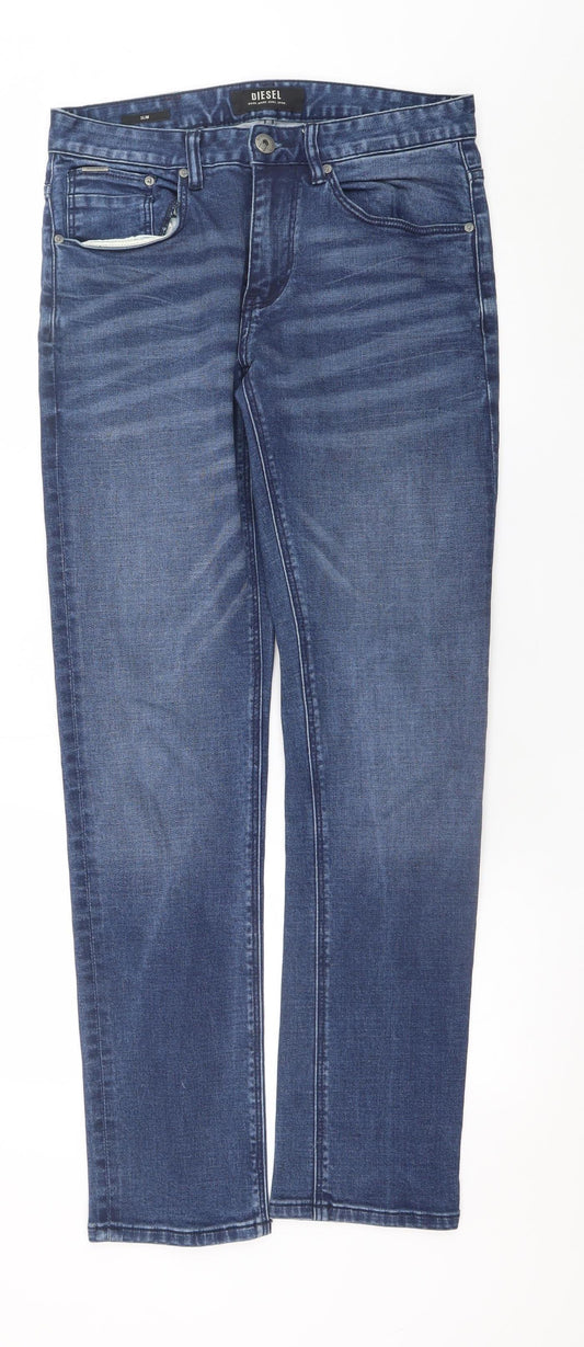 Mens UK Size M Diesel Slim Fit Straight Blue Jeans
