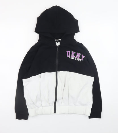 Womens UK Size 10 DKNY Black Full Zip Hoodie