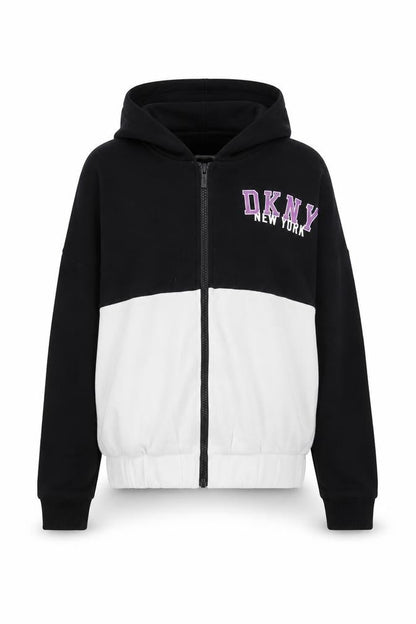 Womens UK Size 10 DKNY Black Full Zip Hoodie