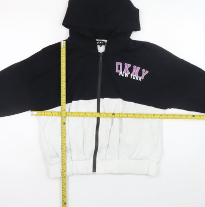 Womens UK Size 10 DKNY Black Full Zip Hoodie