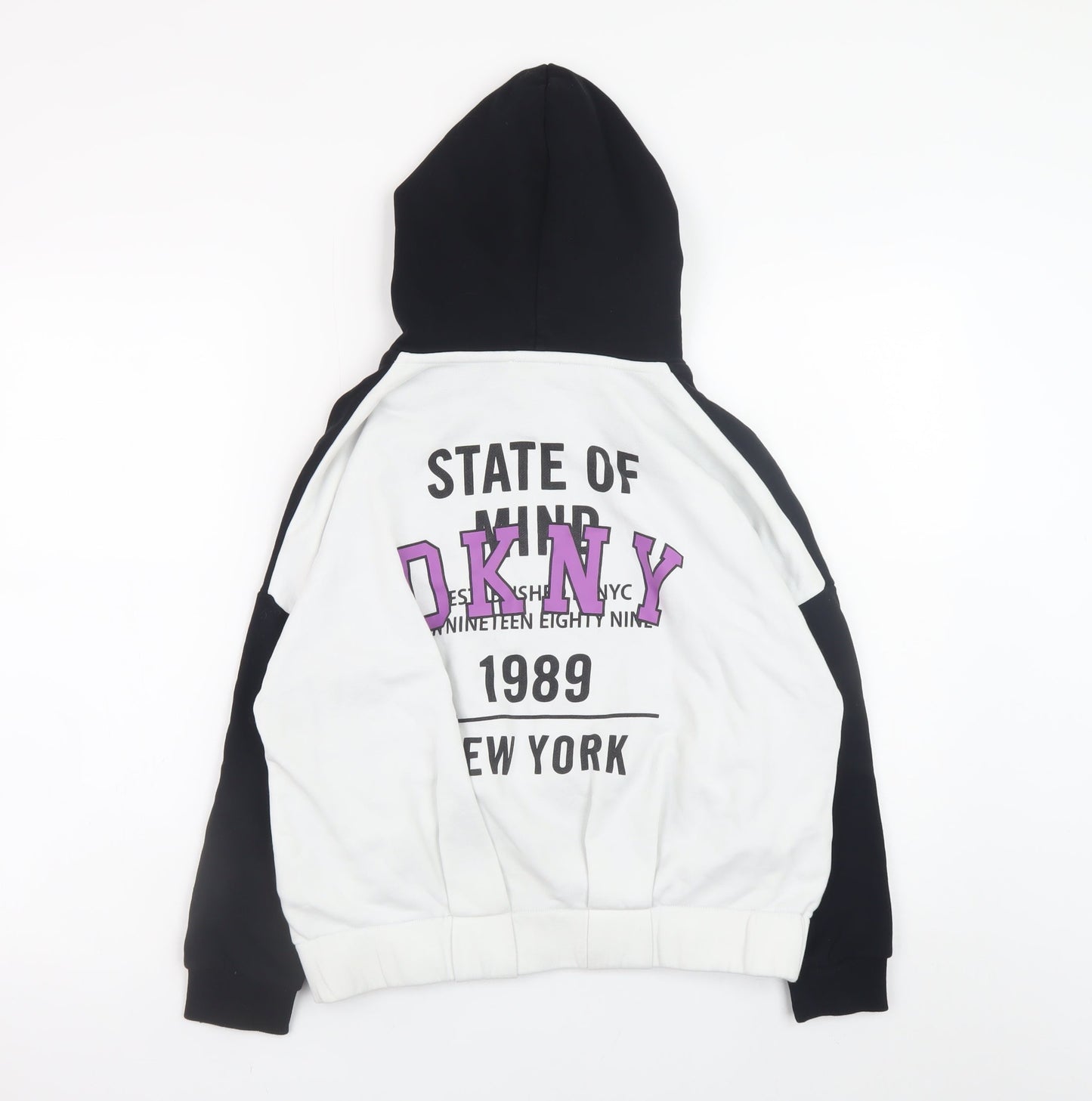 Womens UK Size 10 DKNY Black Full Zip Hoodie