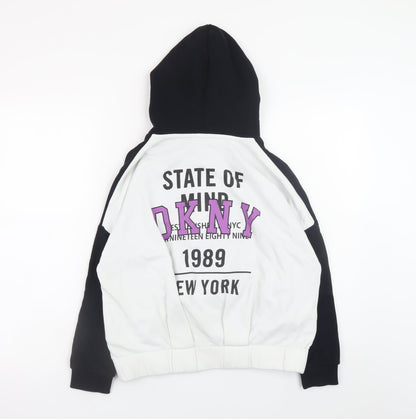 Womens UK Size 10 DKNY Black Full Zip Hoodie