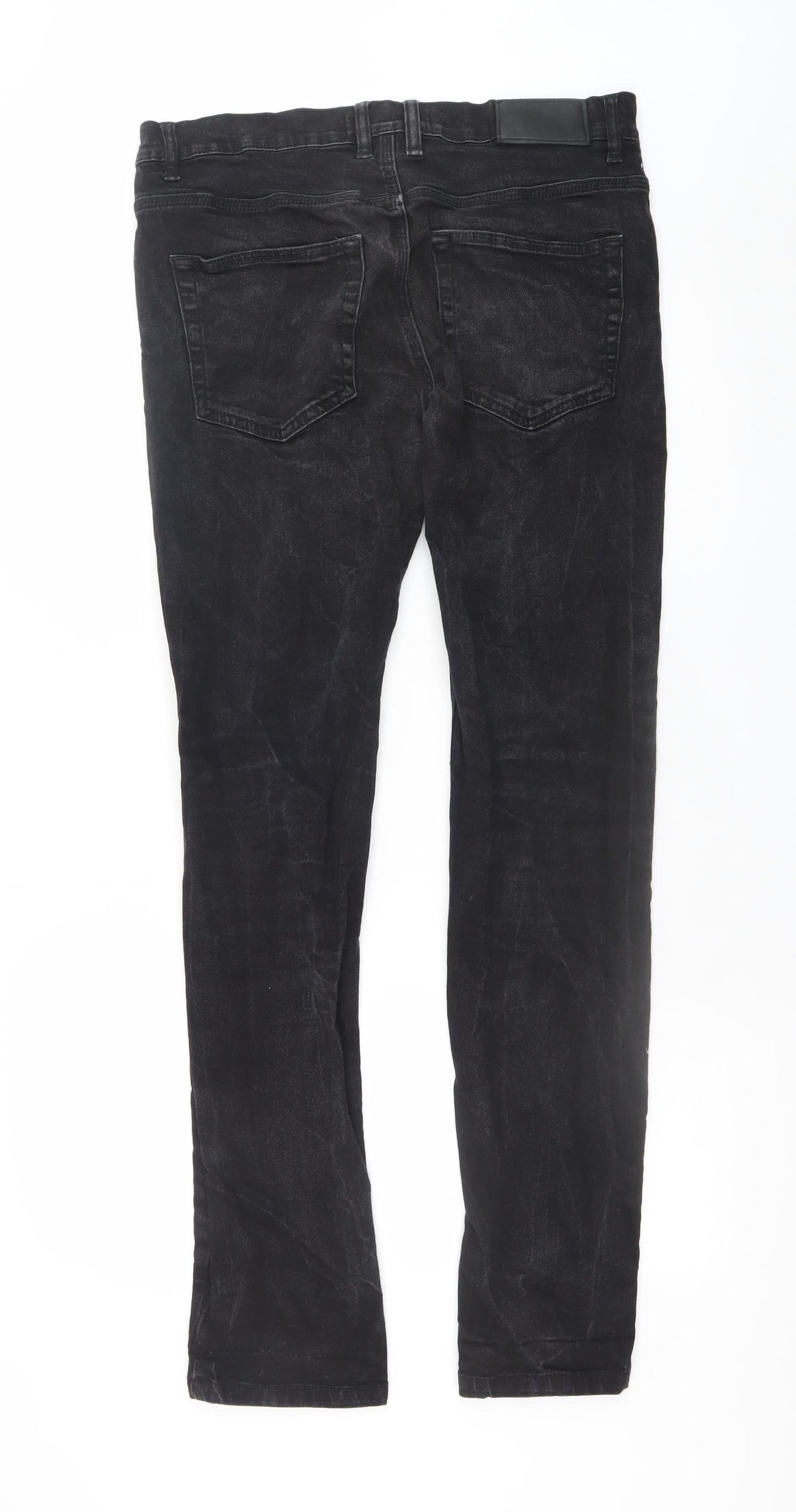 Mens UK Size L French Connection Slim Fit Straight Black Jeans
