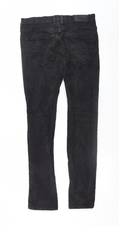 Mens UK Size L French Connection Slim Fit Straight Black Jeans