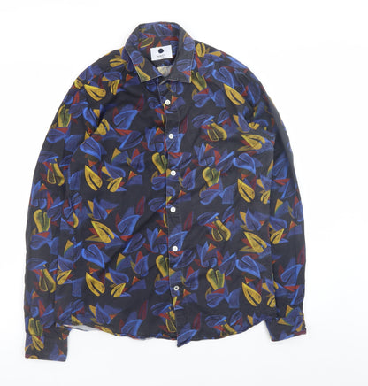 NN07 Men’s Multicoloured Long Sleeve Tencel Button-Up Shirt S