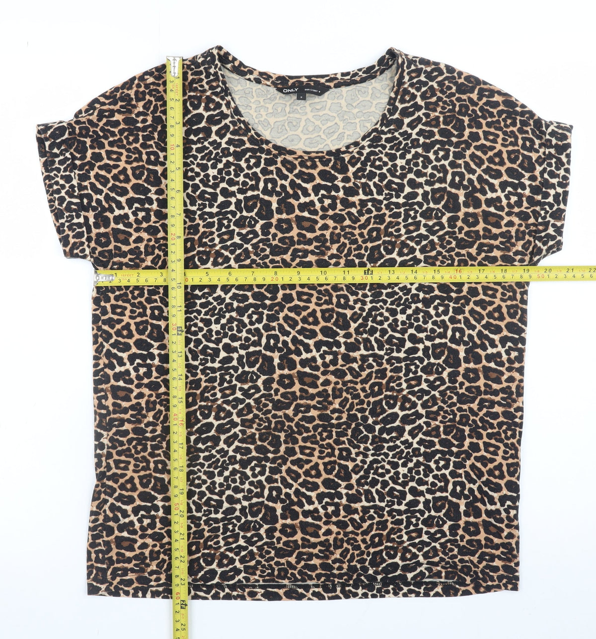 Womens UK Size S Only Brown Basic T-Shirt