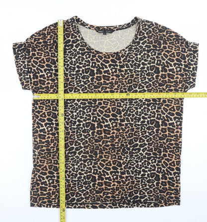 Womens UK Size S Only Brown Basic T-Shirt