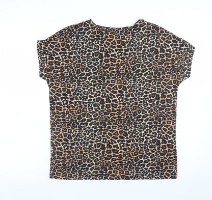 Womens UK Size S Only Brown Basic T-Shirt