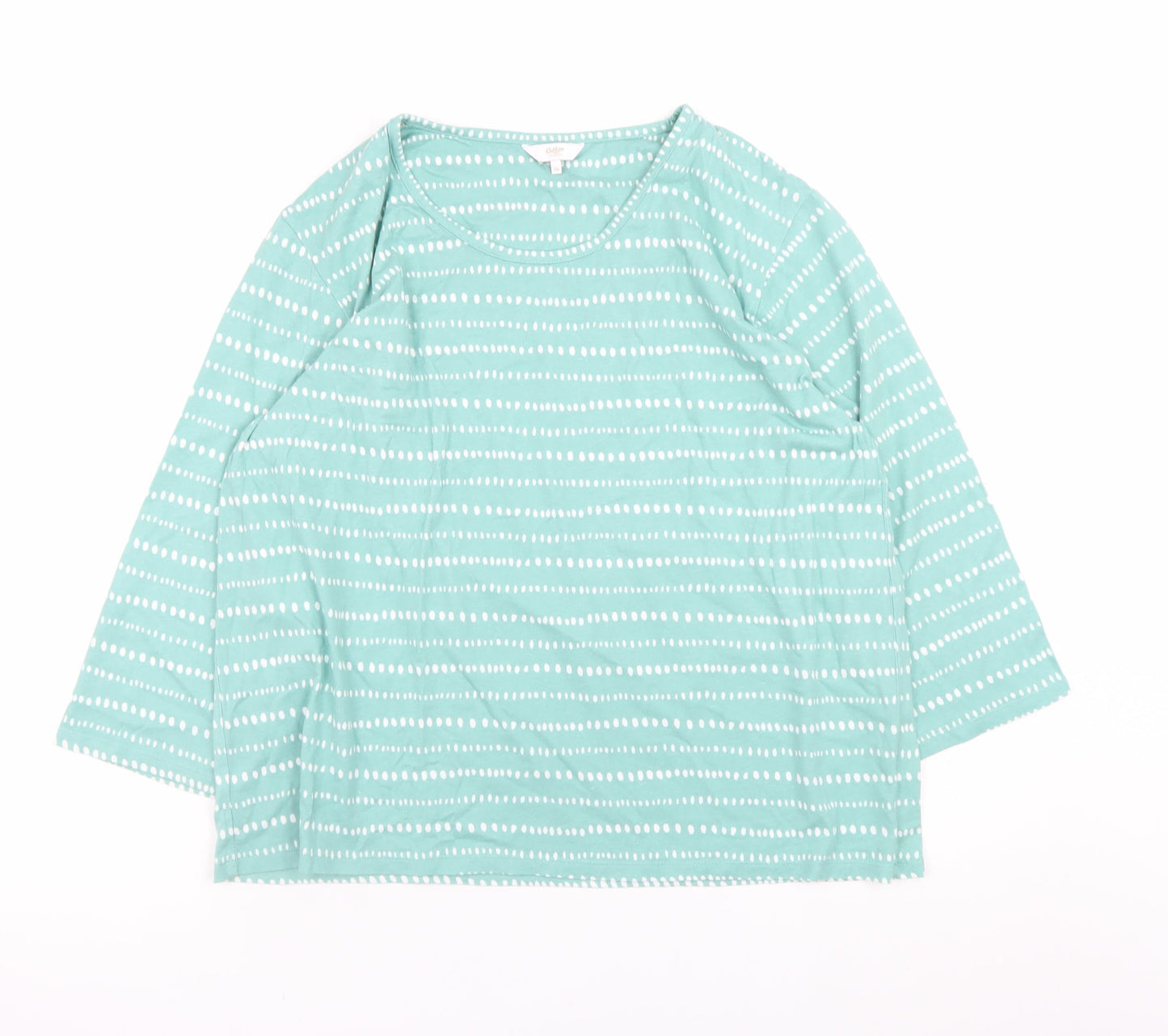 Womens UK Size 16 Cotton Traders Green Basic T-Shirt