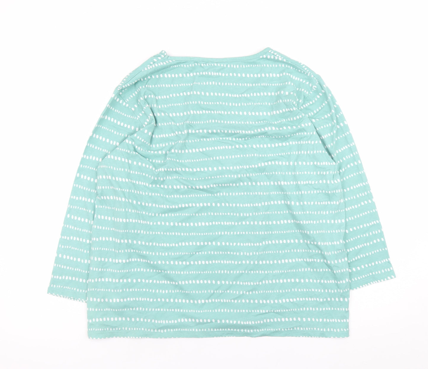 Womens UK Size 16 Cotton Traders Green Basic T-Shirt