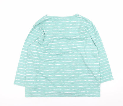 Womens UK Size 16 Cotton Traders Green Basic T-Shirt
