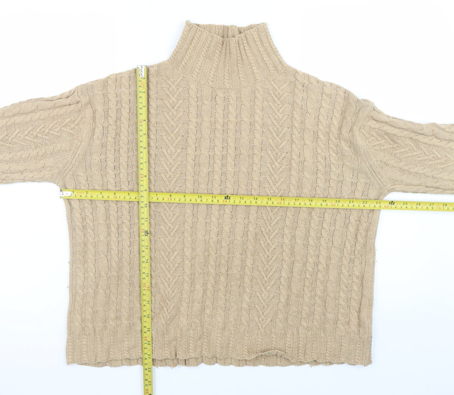 Womens UK Size M Marks and Spencer Beige Pullover Jumper