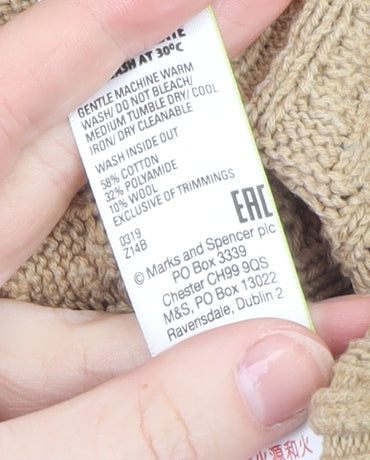 Womens UK Size M Marks and Spencer Beige Pullover Jumper