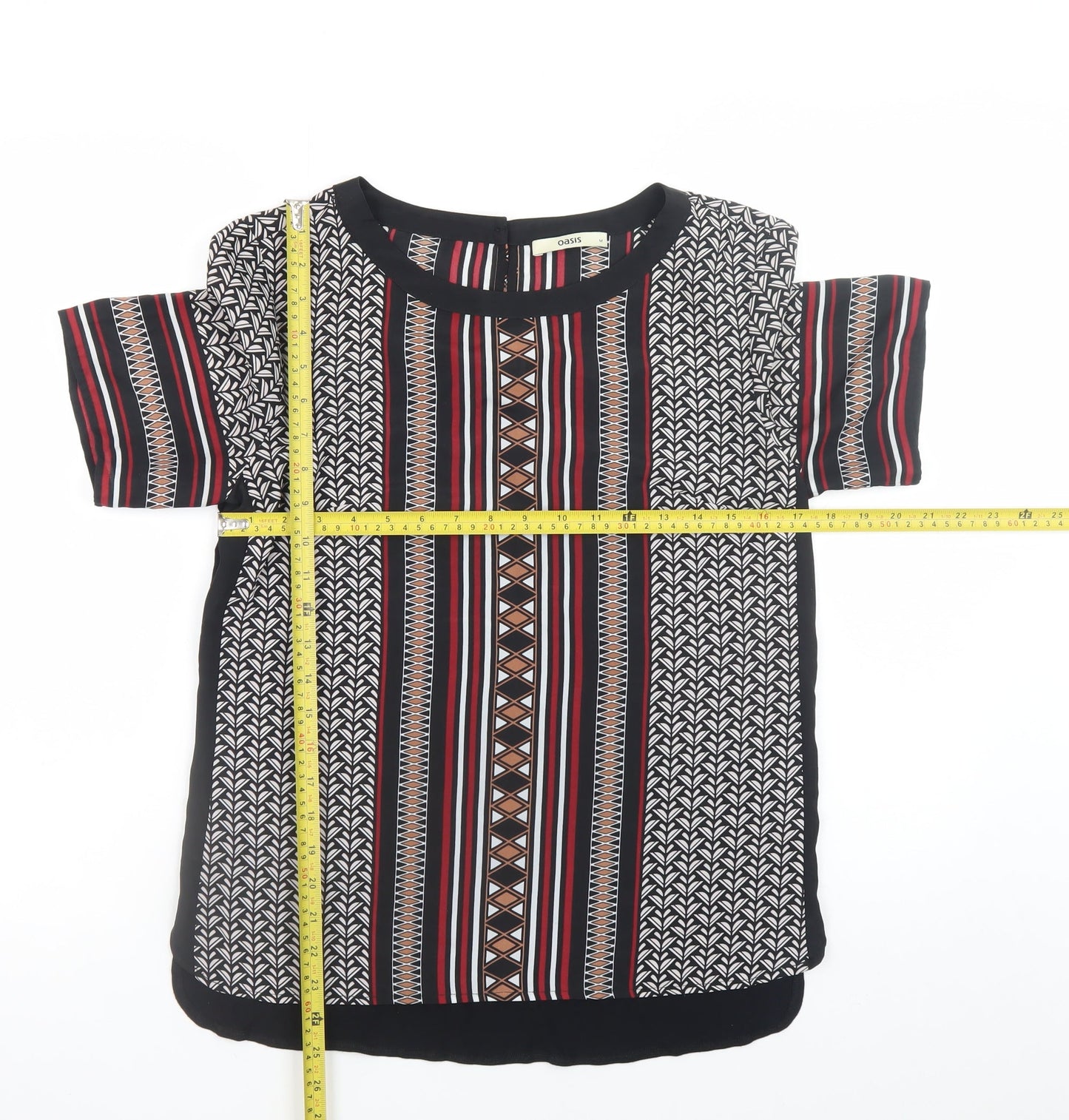 Oasis Women's Multicoloured Geometric Tunic Blouse Size 12