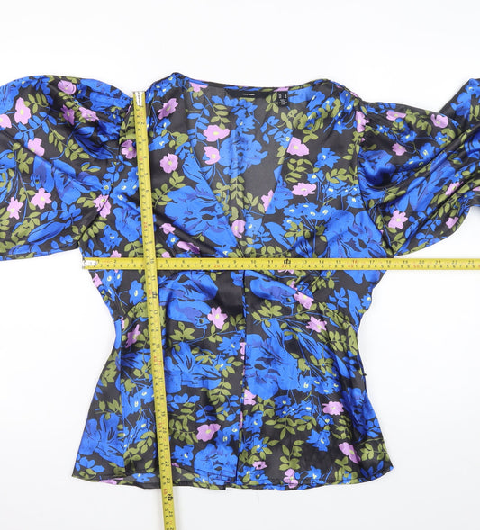 Womens UK Size M VERO MODA Multicoloured Wrap Blouse