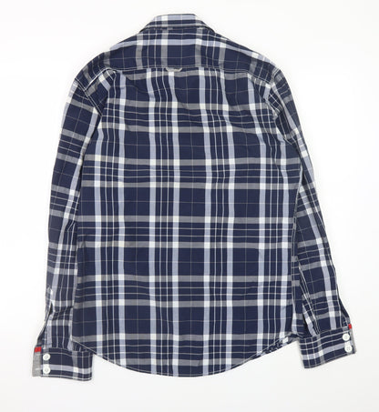 Paraffin Industries Men’s Blue Check Long Sleeve Button-Up Shirt L