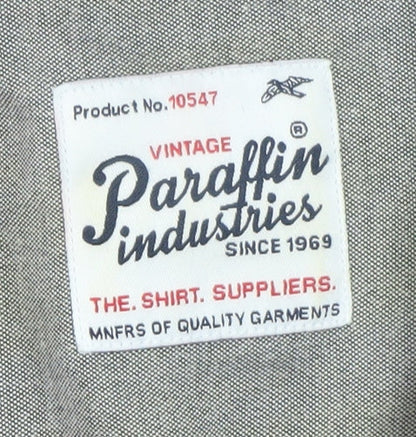 Paraffin Industries Men’s Blue Check Long Sleeve Button-Up Shirt L