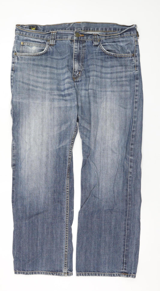 Mens UK Size L Lee Regular Fit Straight Blue Jeans