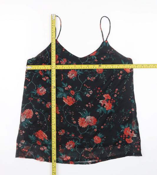 Vero Moda Women's Black Floral Camisole Top Size M Sleeveless