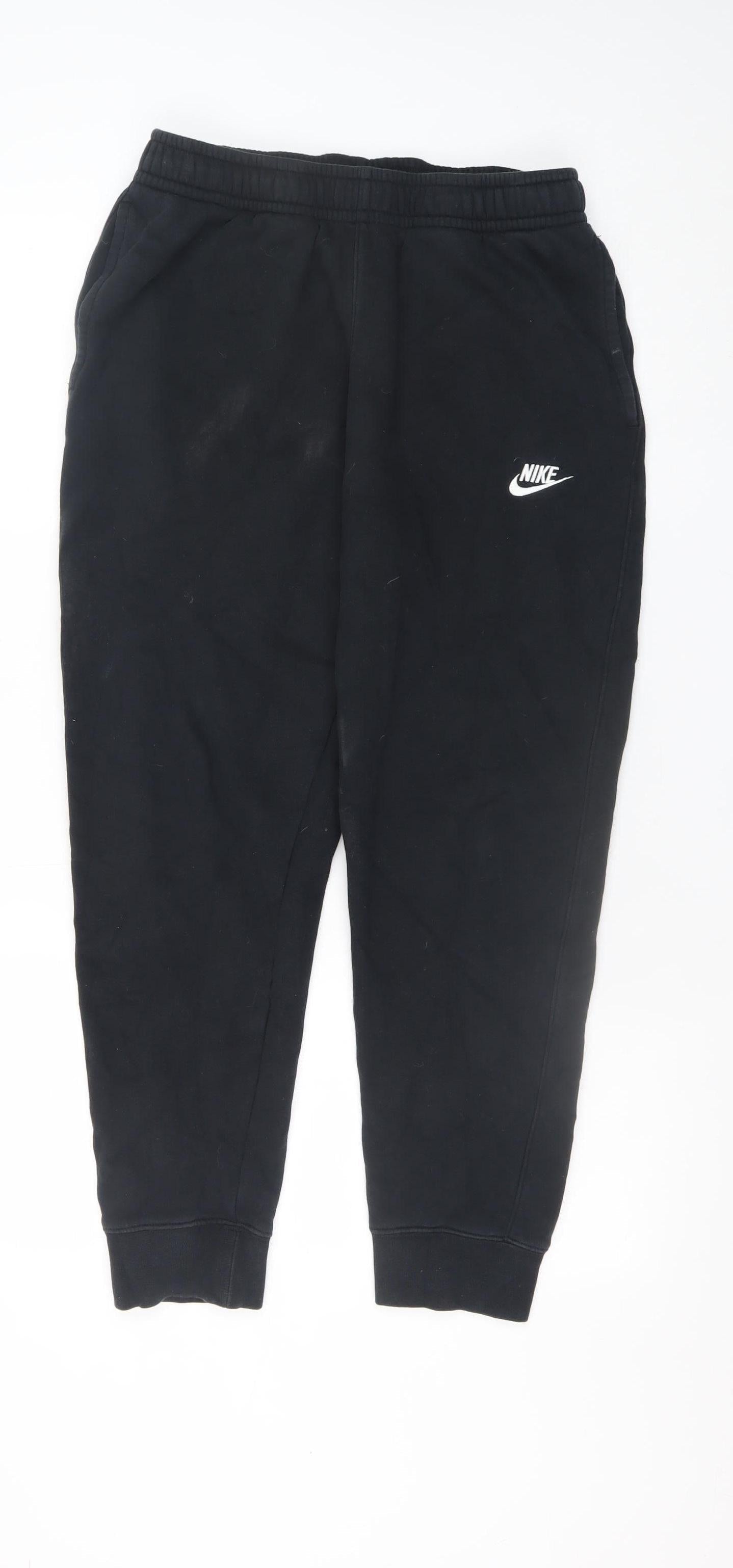 Mens UK Size M Nike Regular Fit Jogger Black Trousers