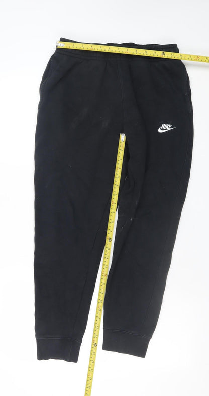 Mens UK Size M Nike Regular Fit Jogger Black Trousers
