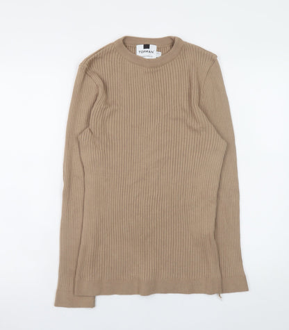 Mens UK Size S Topman Beige Pullover Jumper
