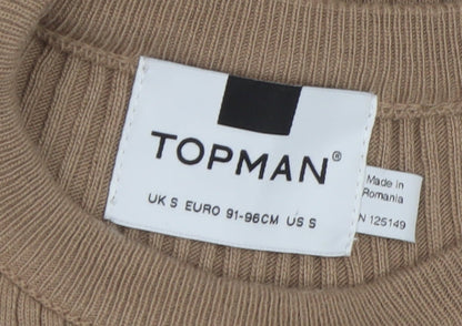Mens UK Size S Topman Beige Pullover Jumper